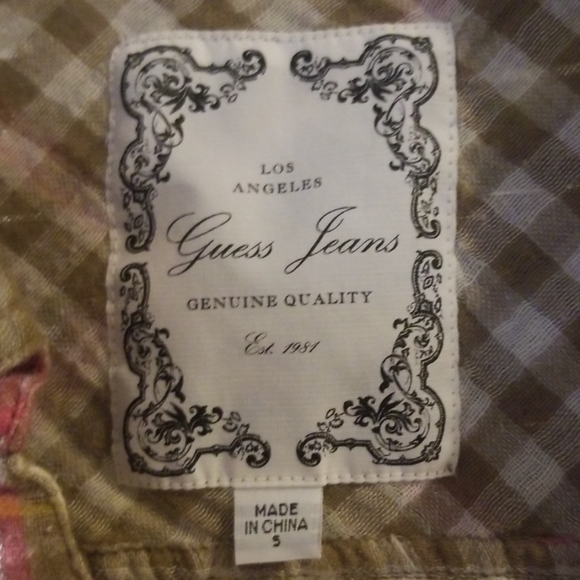 Western Brown GUESS? Plaid Dress with Tie - Picture 5 of 5